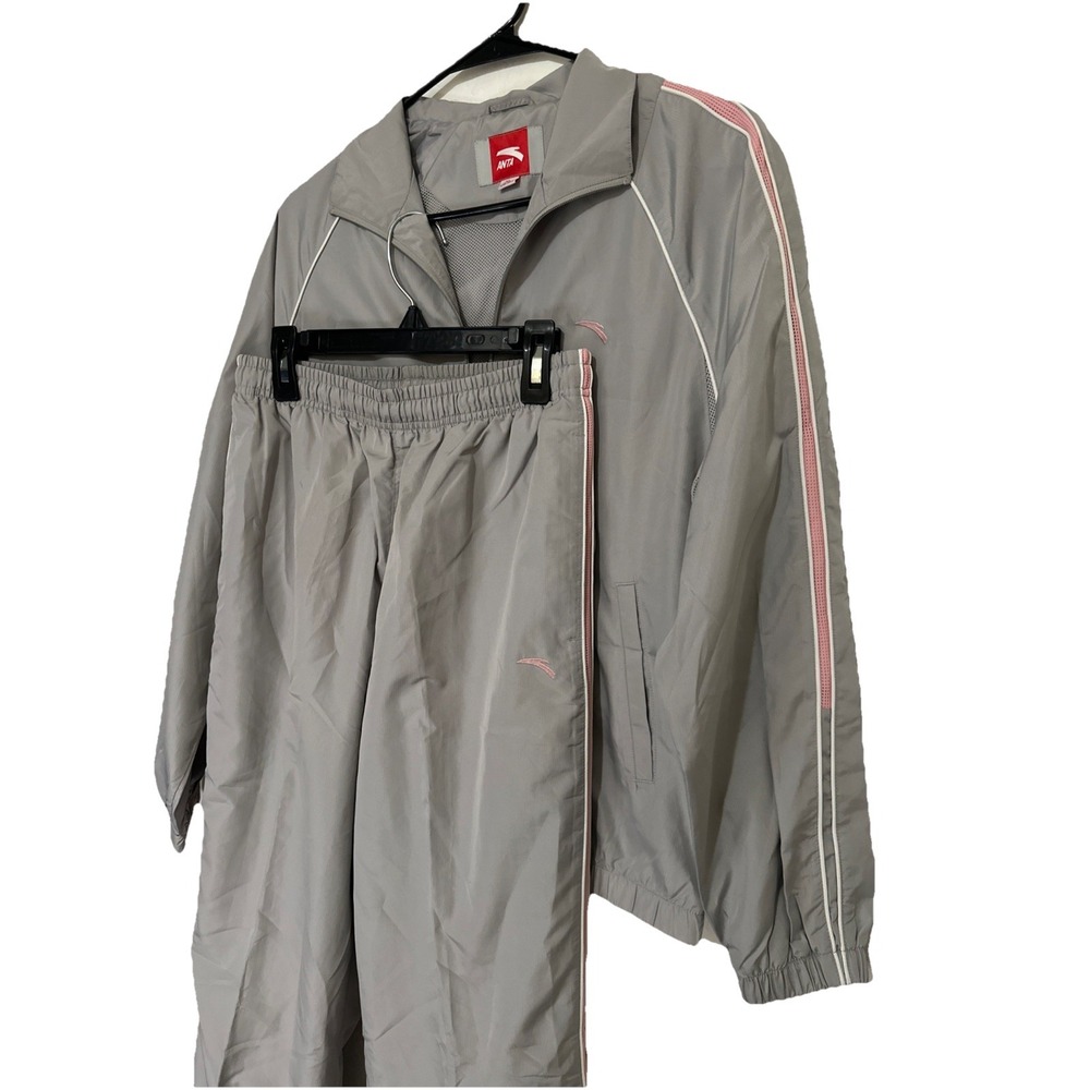 ANTA Pink/Gray Windbreaker Jacket Pants Set‎ Size XL 170/92A 170/76A